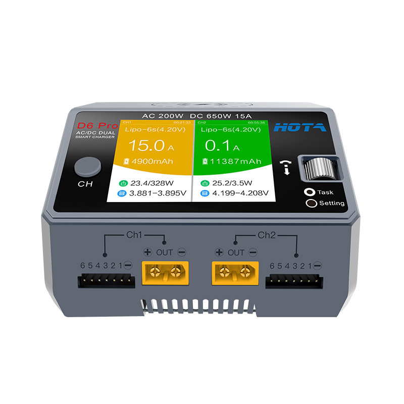 HOTA D6 Pro Nero AC 200w DC 2x - Hota D6 Pro Dual Lipo Charger recensione e prezzo